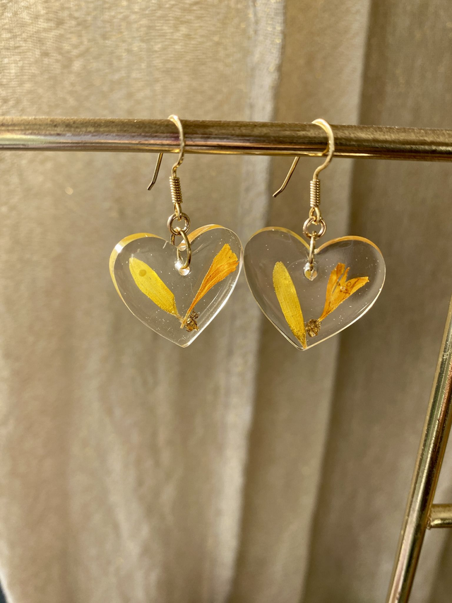 BO coeurs simples - tournesol et rose d'inde