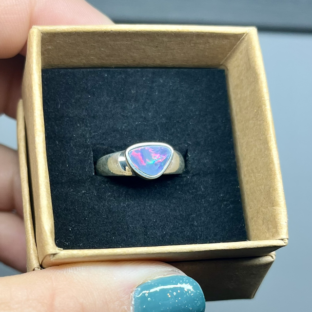 Bague en argent et Opale Australienne - Taille 53