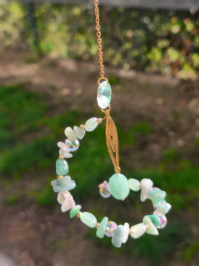 Attrape-soleil ÉCLAT DE SYLVE — aventurine verte et cristal de roche
