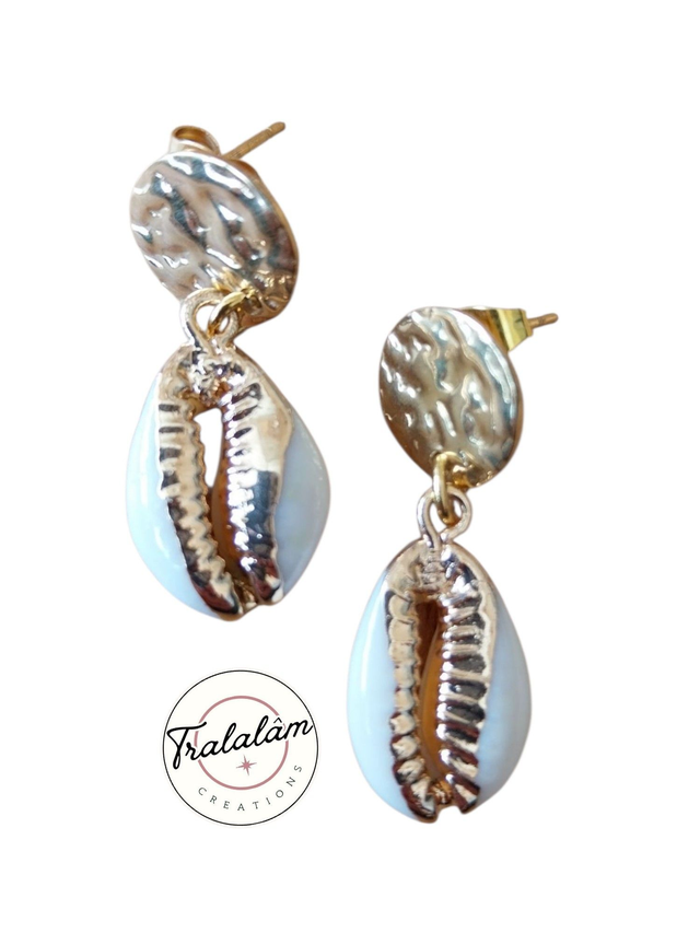 ✨Boucles d'oreilles coquillages clous martelés✨EVASION (176BO)