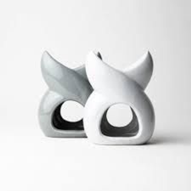 White Twisted Tea Light Burner