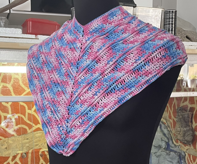 Kinderponcho Blau Rosa