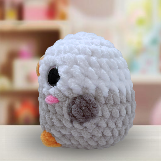 Crochet Chenille Bird Friend, Seagull, Ukca tested