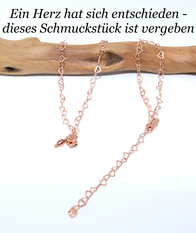 Rosè Herzkette - Röschen