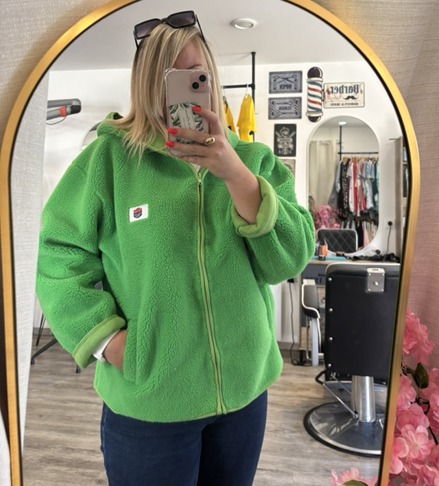 Veste Polaire verte avec capuche 