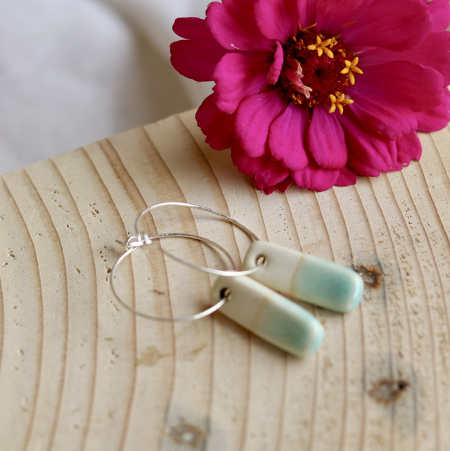 Créoles porcelaine et argent 925