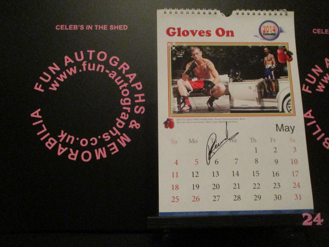 Kevin 'Green Machine' Greenwood - Gloves On 2014 Autographed Calendar Page (24)