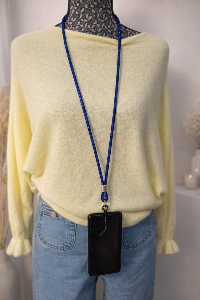 Collier pour portable bleu roi 