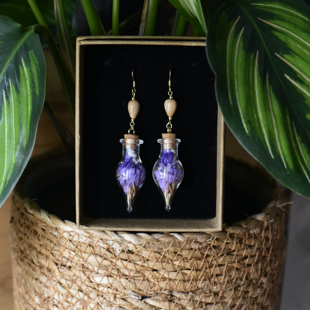 boucles d’oreilles fioles statice