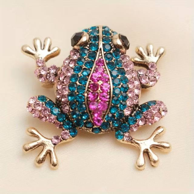Sparkling Frog Brooch