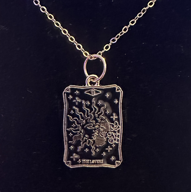 The Lovers Card Pendant Necklace