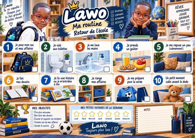 Planners routines personnalisés – Enfants