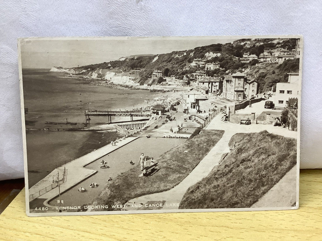 Ventnor, Isle of Wight Looking West and Canoe Lake, Posted 1950 J. Arthur Dixon Vintage Postcard Our Ref No. R772 £2.50