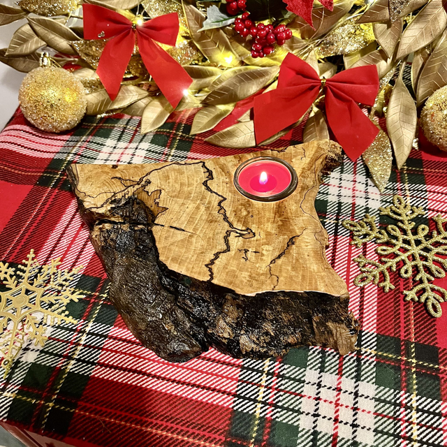 Handcrafted Spalted Beech Wood Tealight Holder