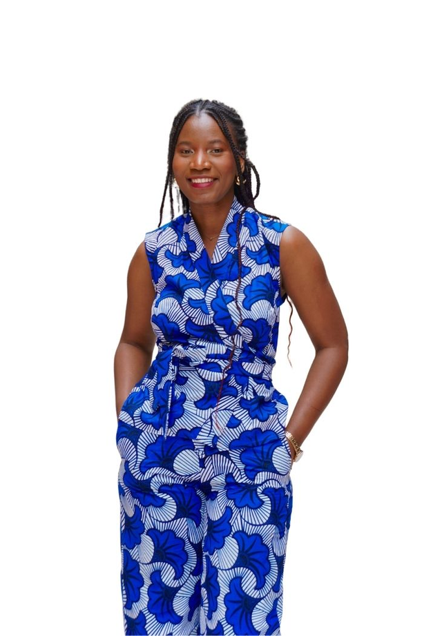 Haut croisé sans manches " Fleur de mariage"