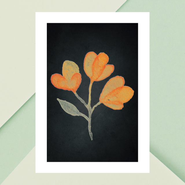 Impression Art Aquarelle de Fleurs Jaunes de Lysimaque - Fond Noir avec Bordure Blanche / Yellow Loosestrife Flowers Watercolor Art Print 