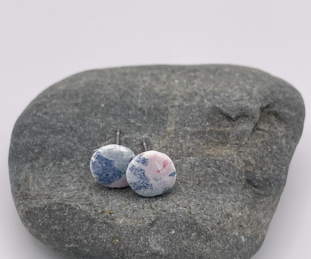 Vintage blue and pink studs