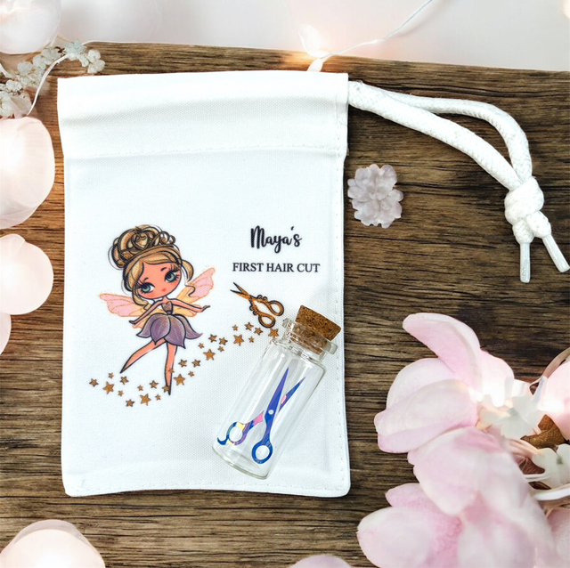 Personalised First Haircut Keepsake Bag &amp; Bottle