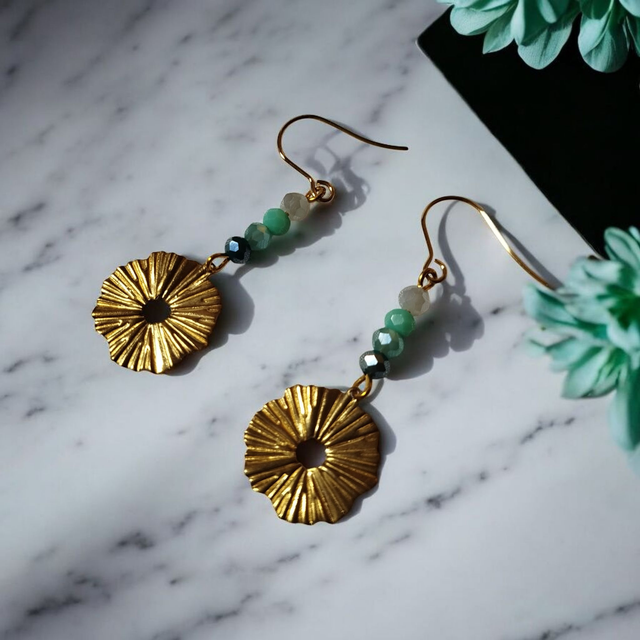 Boucles d&#039;oreilles vert d&#039;eau