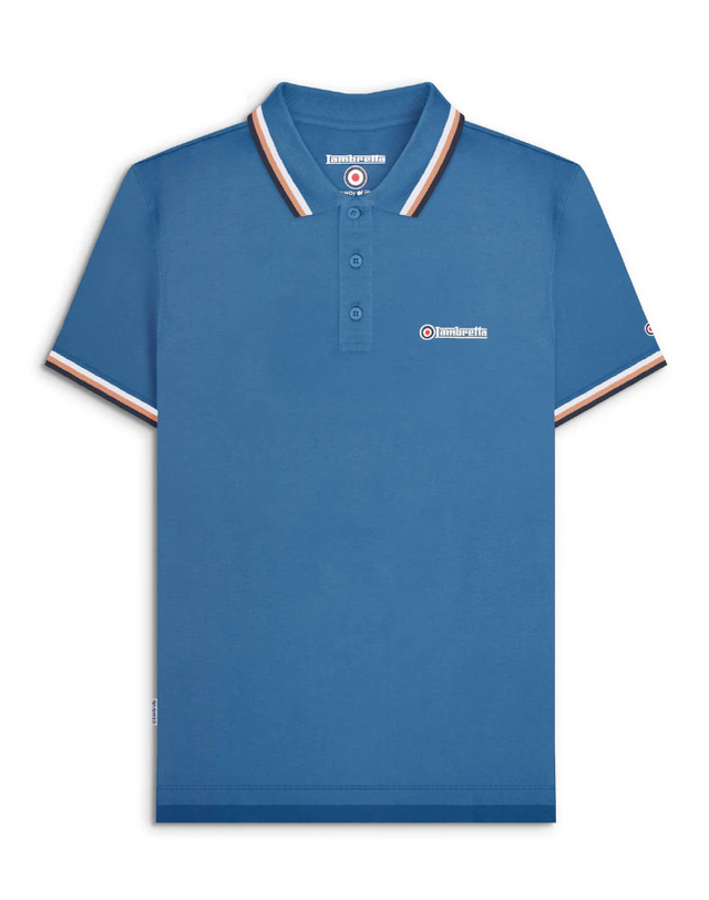 Lambretta SS1650 Triple Tipped Polo - Dark Blue/White/Cork/Navy