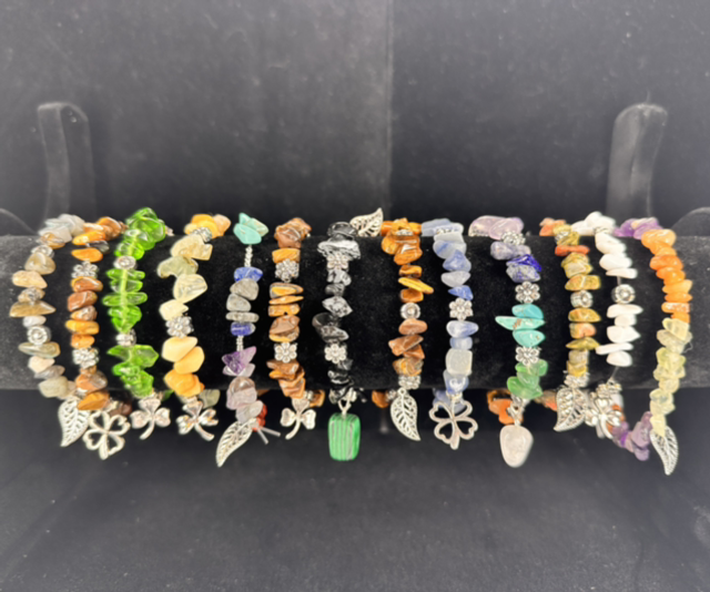 Bracelet - Chip Crystal Bracelet with Charms