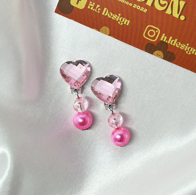 Heart Diamond Clip-On Earrings