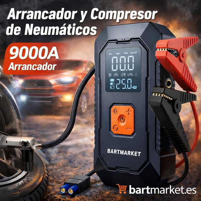 🚗⚡ ARRANCADOR + COMPRESOR 9000A ⚡🚗