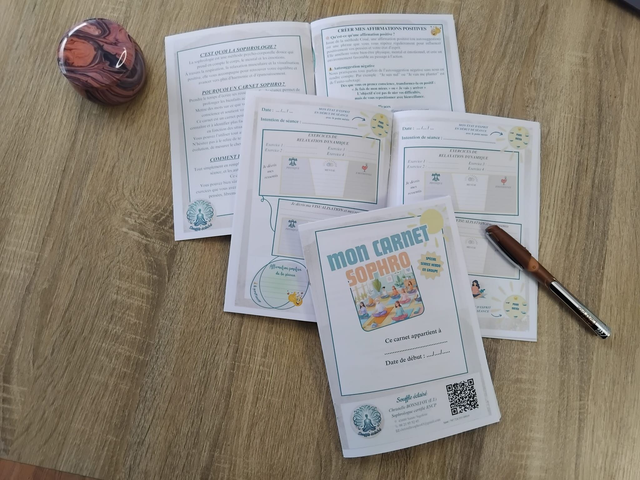 📓 CARNET SOPHRO SEANCES COLLECTIVES HEBDOMADAIRE – un guide pour exprimer vos ressentis toute l’année