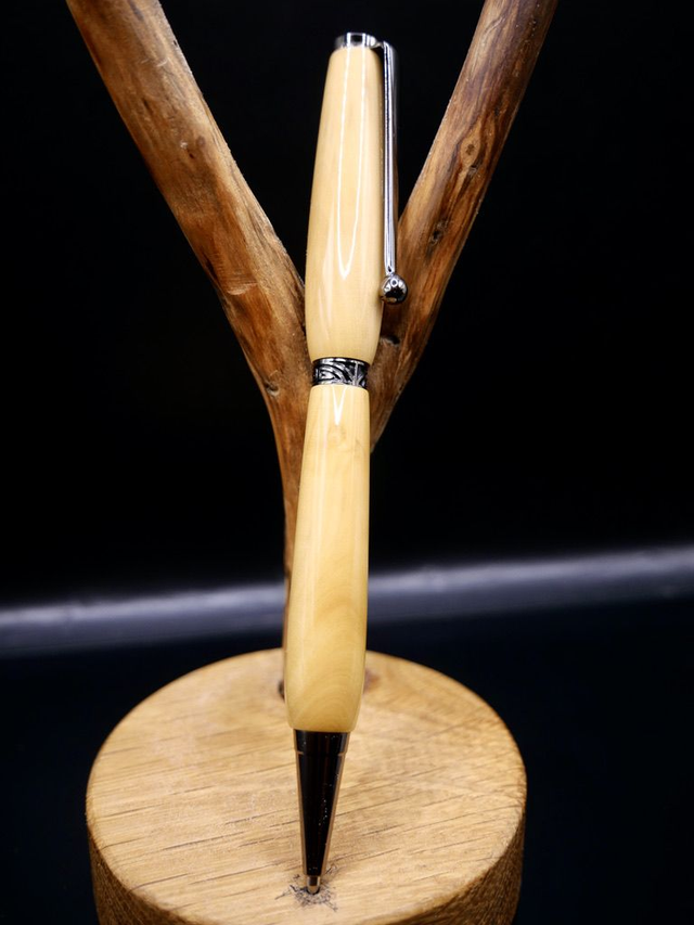 Stylo art deco gris vieux Buis Français