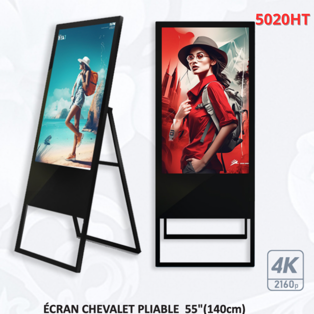 Écran chevalet pliable - 4K ULTRA HD - 55"