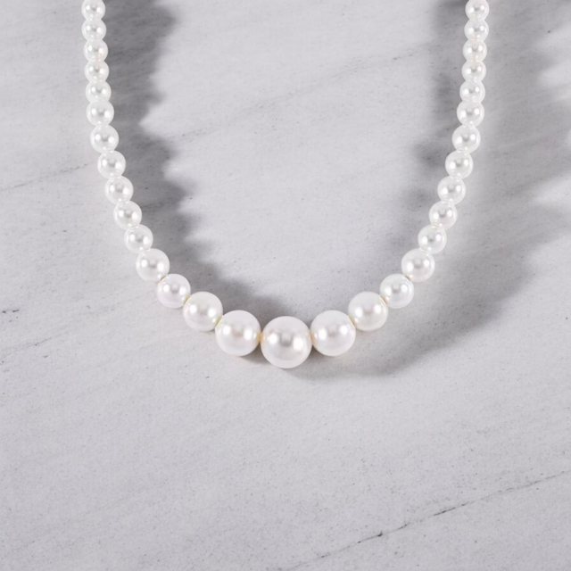 Beautiful Handmade White Mother Pearl Shell Necklace.