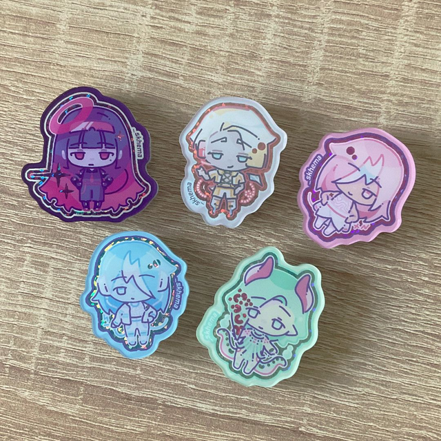 Glitter acrylic magnet pin