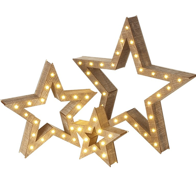 Small Wooden LED Star