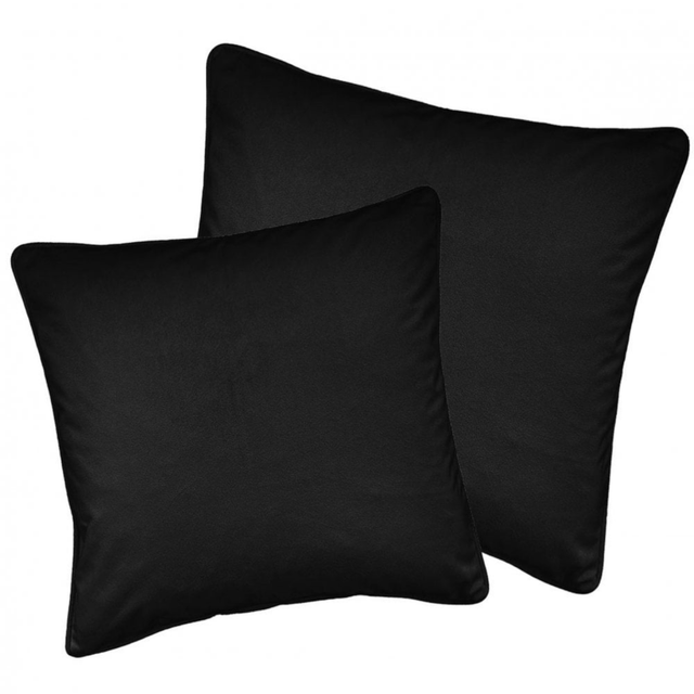 Enhanced Living Pair of Soft Velvet Black Cushion Covers - Cushion Cases
