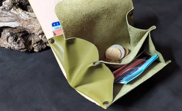 Porte Monnaie Soufflet- Feuille de figuier