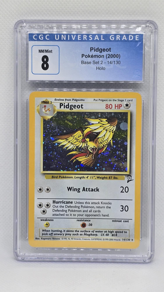 PIDGEOT , BASE SET 2  HOLO 2000 [CGC 8]