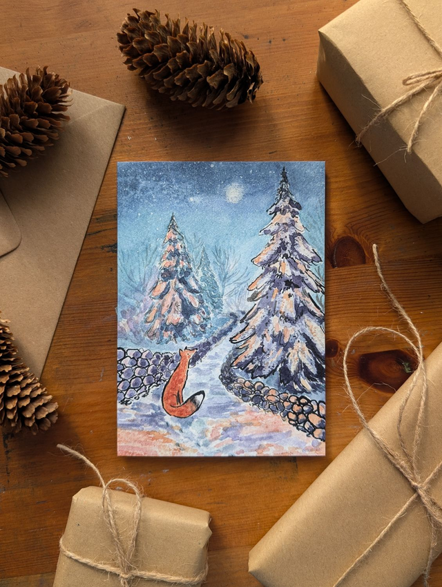Christmas Fox Card