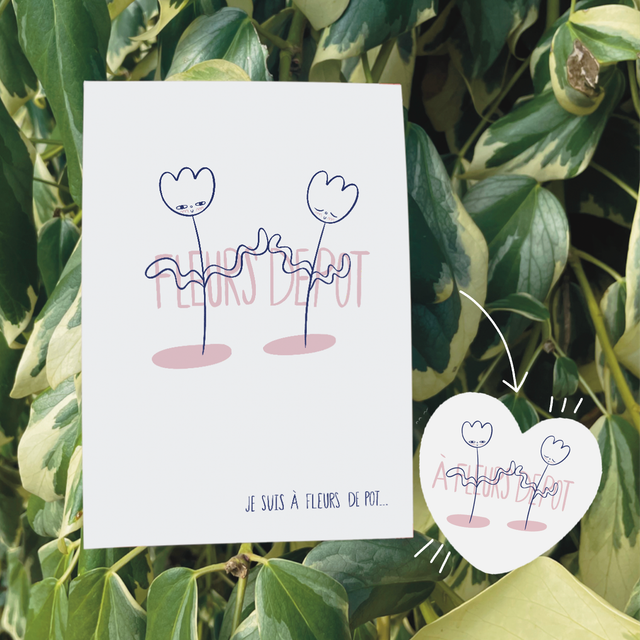 Carte + Sticker &quot;A fleur de pot&quot;