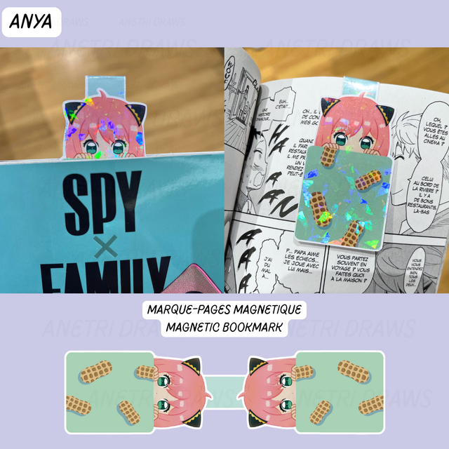 Marque-pages magnétique holographique Spy x Family | Anya
