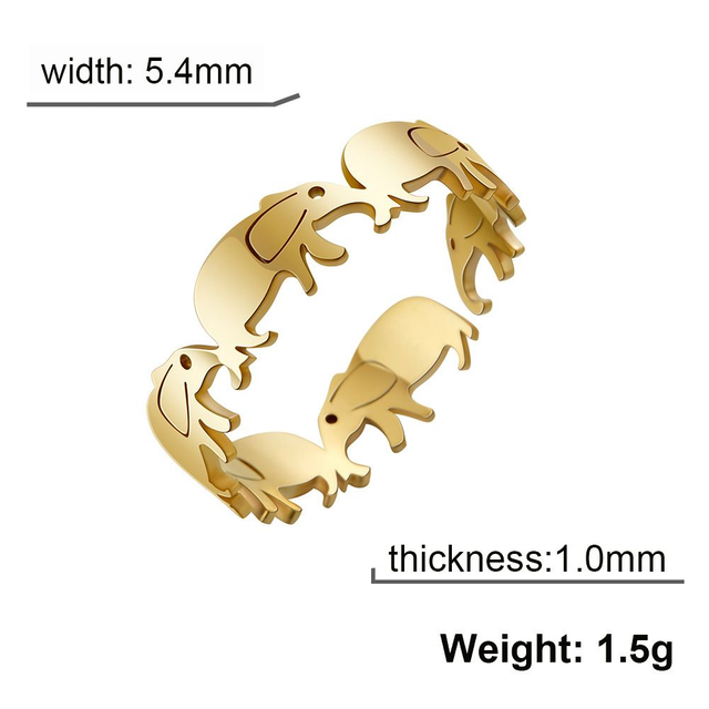 Gold Elephant Ring 