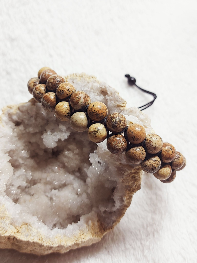 bracelet double en Jaspe paysage