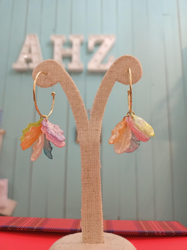 Pendientes hojas acrílico 