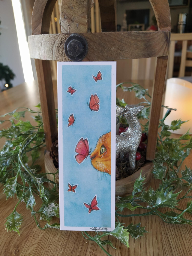 Marque Pages "Le bisou du papillon", 5 x 15cm