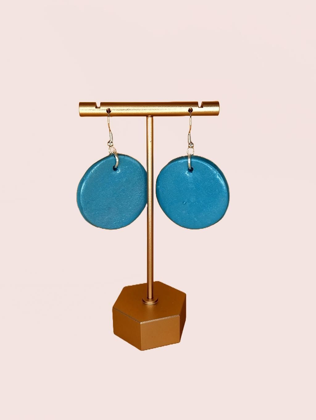 Polymer clay circle earrings 