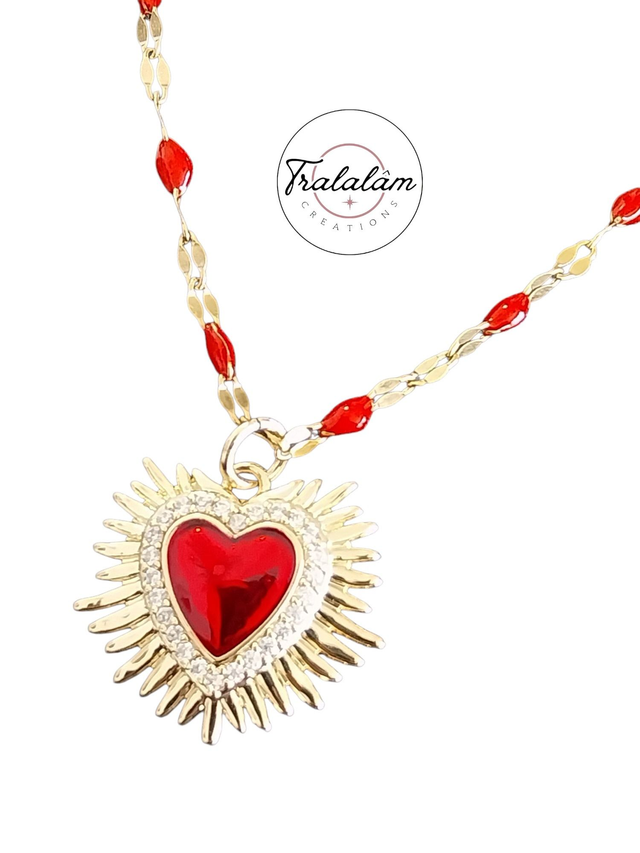 ✨Collier ❤️ coeur ex-voto rayonnant✨