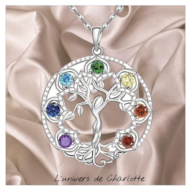 Collier &quot;7 chakras&quot; arbre de vie