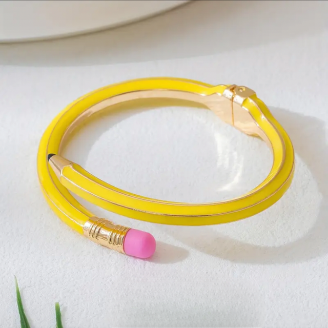 Yellow pencil bracelet