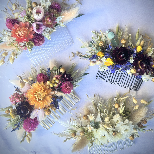 Bespoke dried flower hair combs / pins £10 - £40