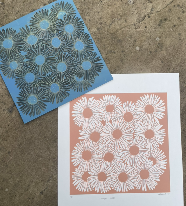 Days Eyes Lino print - various colours