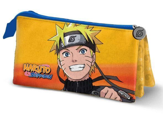 Grande Trousse Trois Compartiments à crayons Naruto Best-Triple, orange 23.5CM